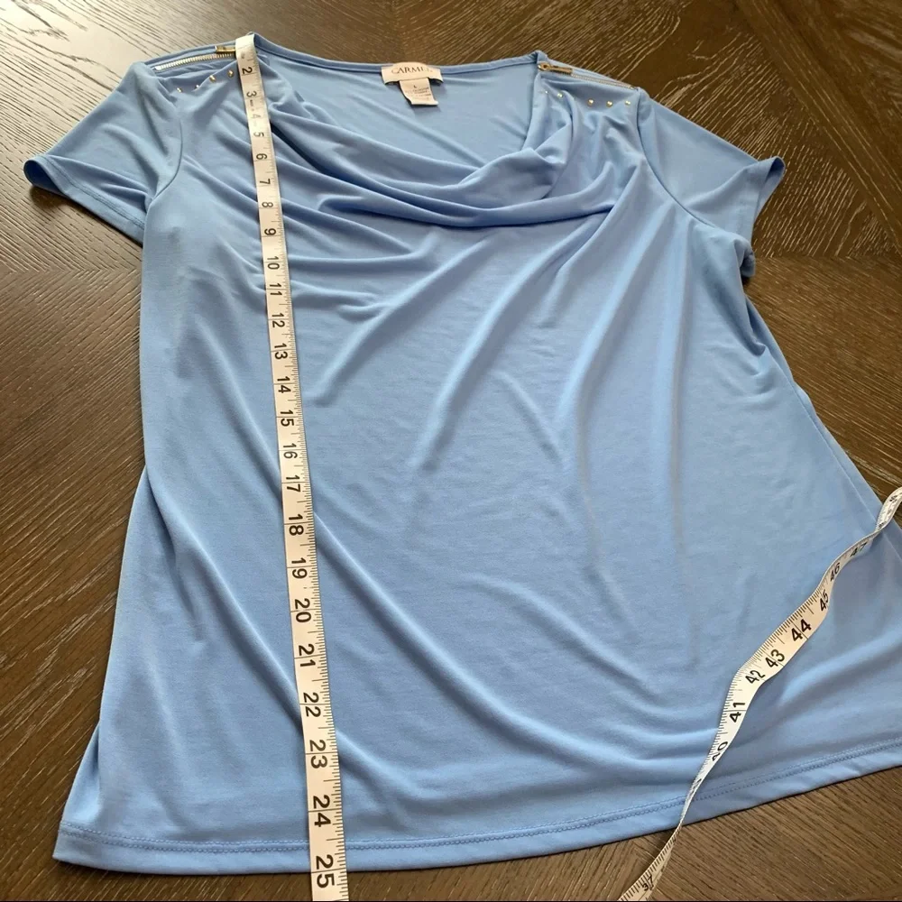 Carmen Marc Valvo blue top - Picture 10 of 11